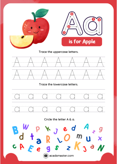 Letter Tracing Worksheet – Letter A
