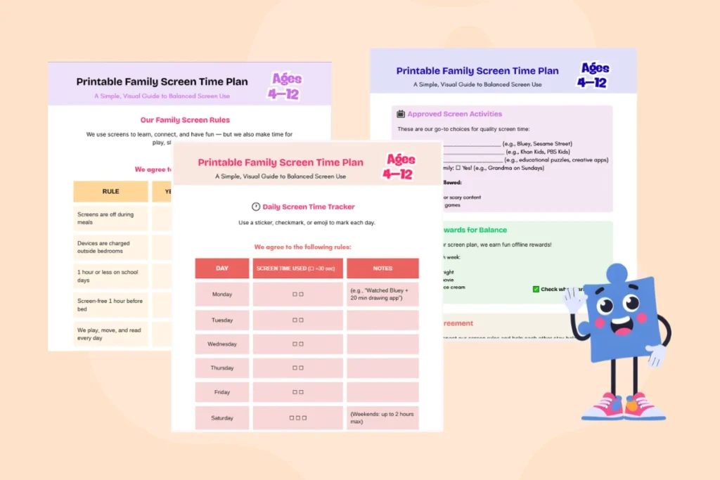 Printable Family Screen Time Plan