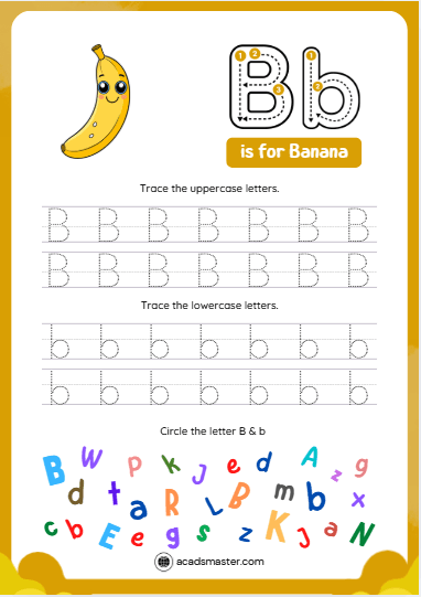 Letter Tracing Worksheet – Letter B