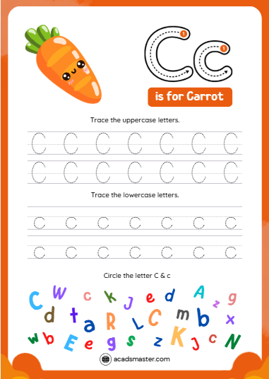 Letter Tracing Worksheet – Letter C