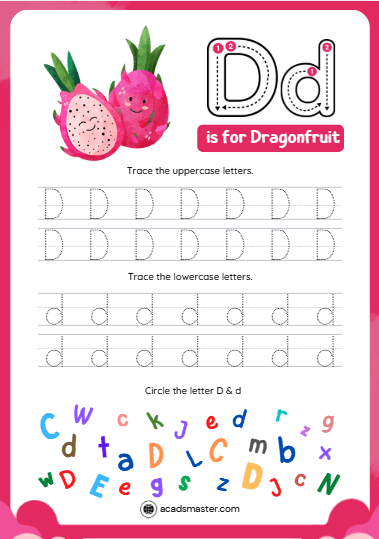 Letter Tracing Worksheet – Letter D
