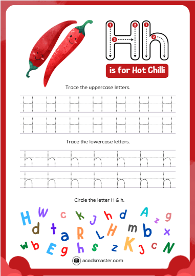 Letter Tracing Worksheet – Letter H