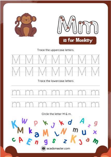 Letter Tracing Worksheet – Letter M