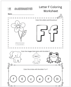 Letter F Coloring Worksheet