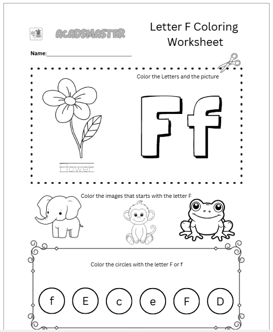 Letter F Coloring Worksheet