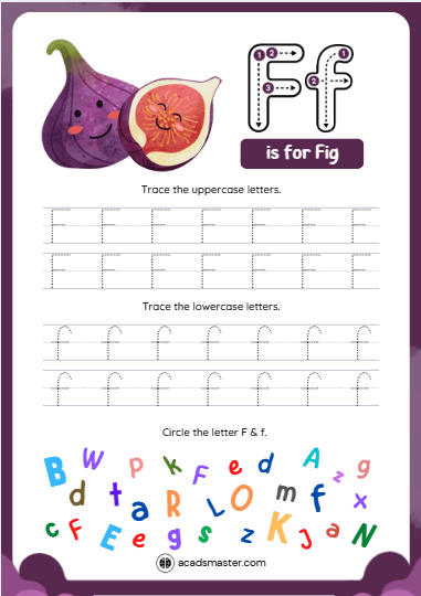 Free Printable Letter Tracing Worksheet – Letter F